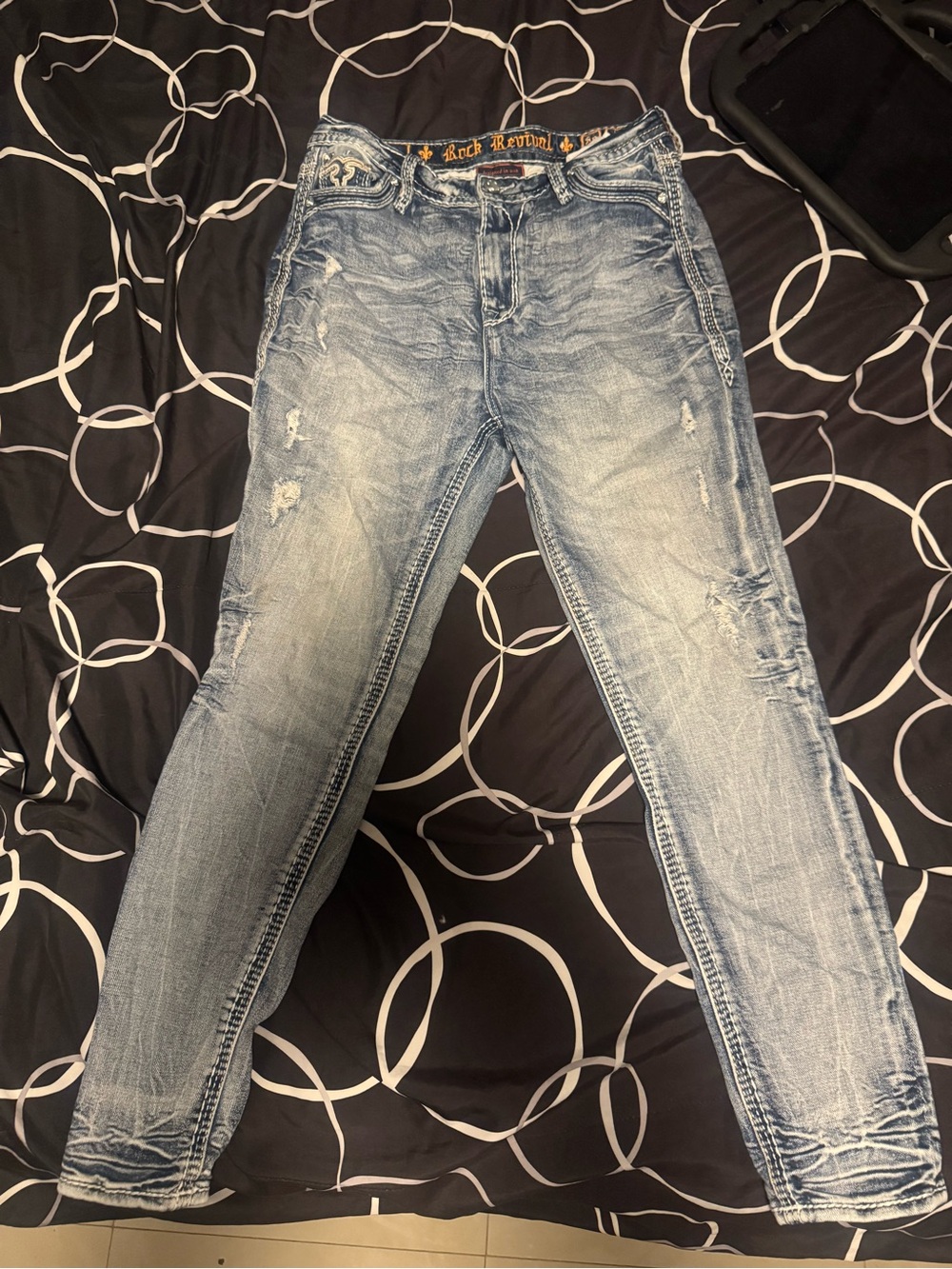 Rock Revival Light Wash Skinny Distressed Jeans
